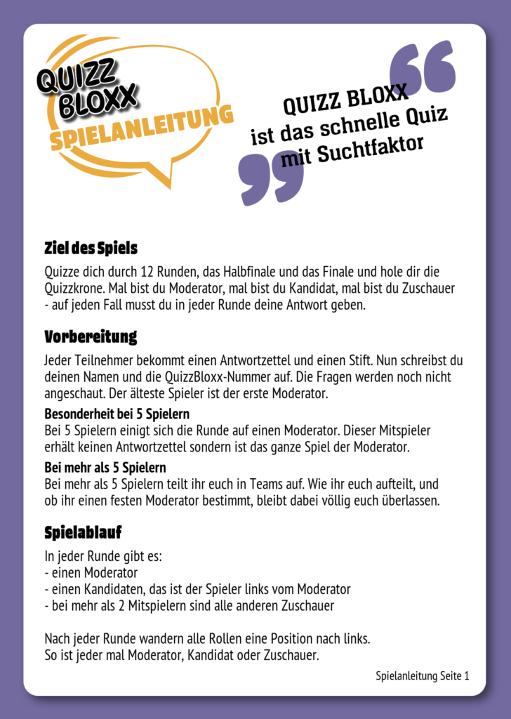 QuizzBloxx Block Großstädte in Deutschland - alternative 2