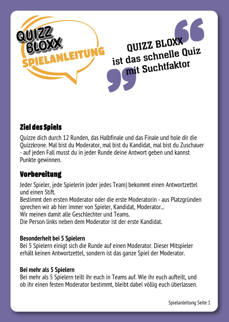 QuizzBloxx Block Großstädte in Deutschland - alternative 2